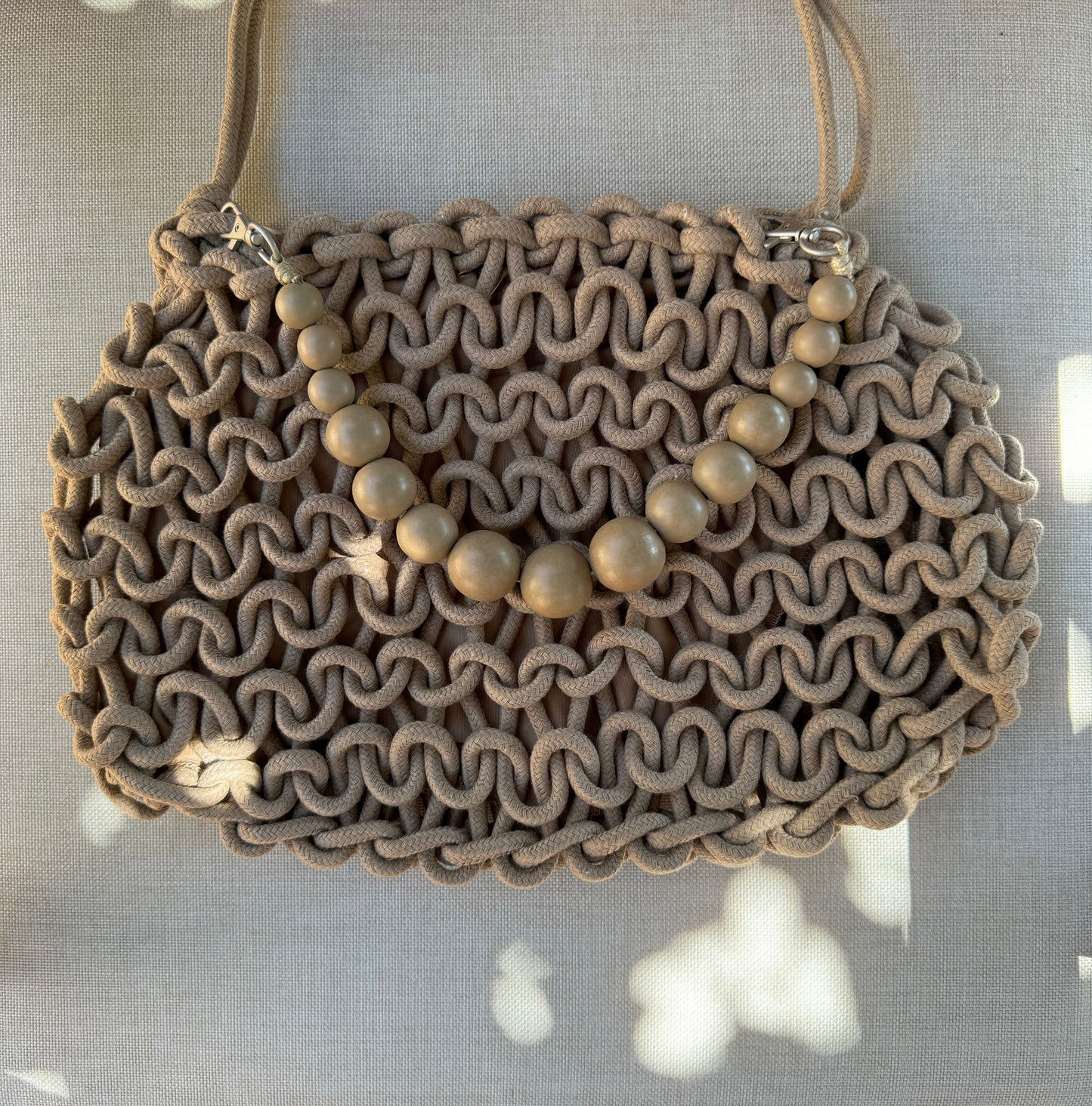 Sac bohème en macramé couleur marron