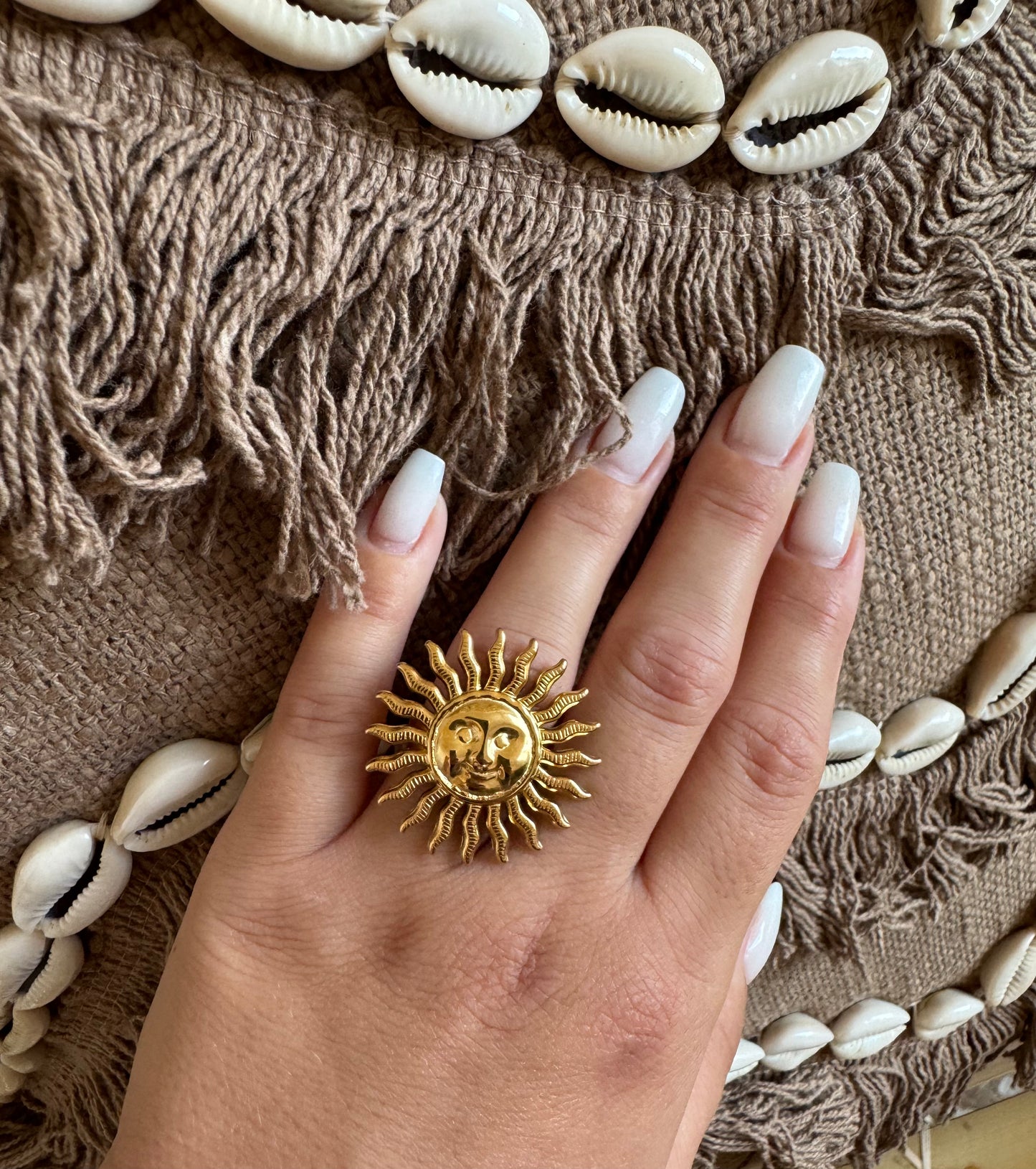 Bague avec soleil bohème
