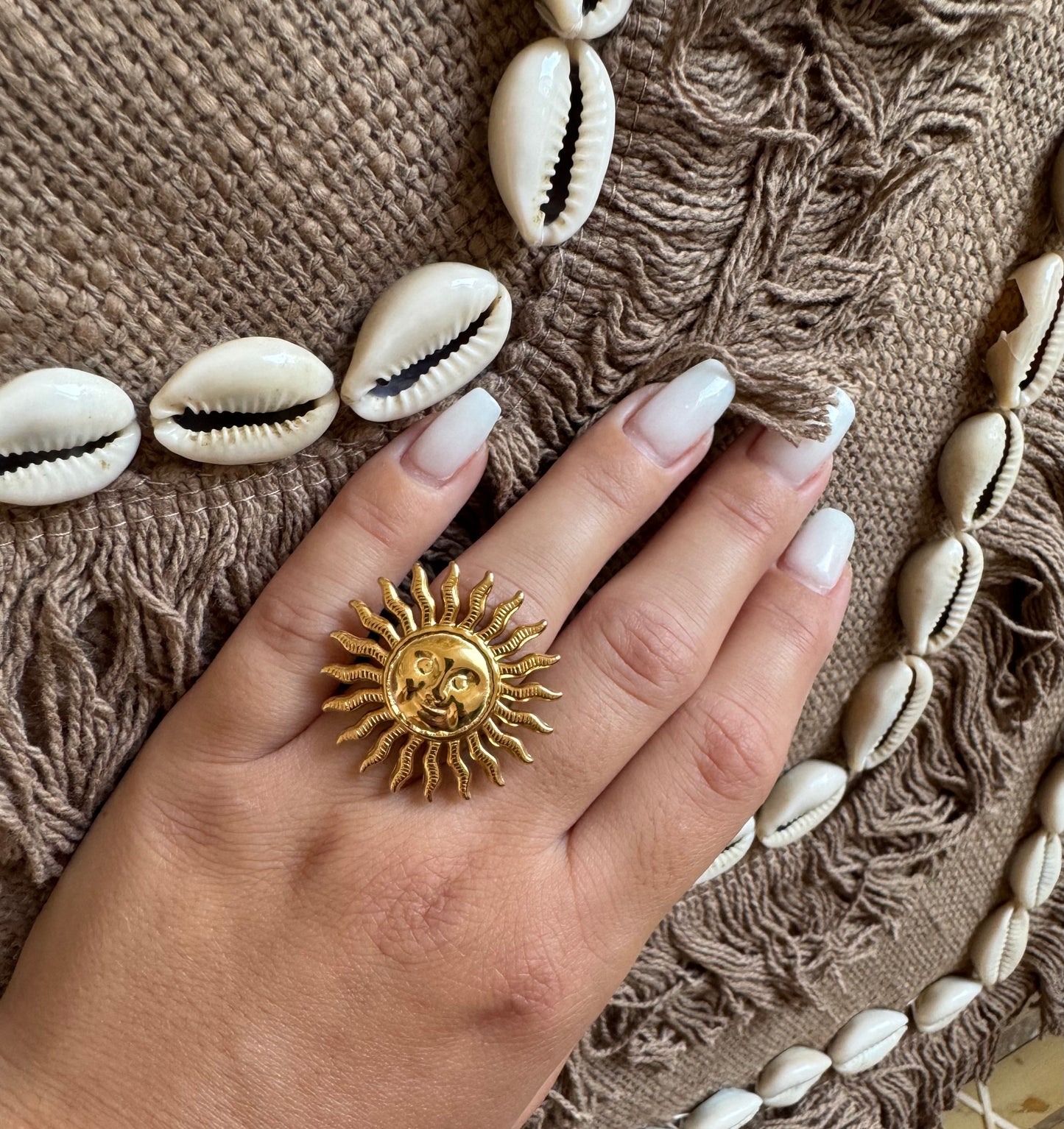 Bague avec soleil bohème