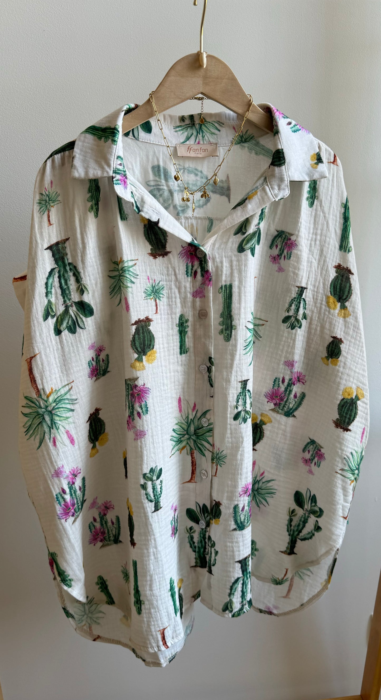 Chemise bohème imprimée de cactus