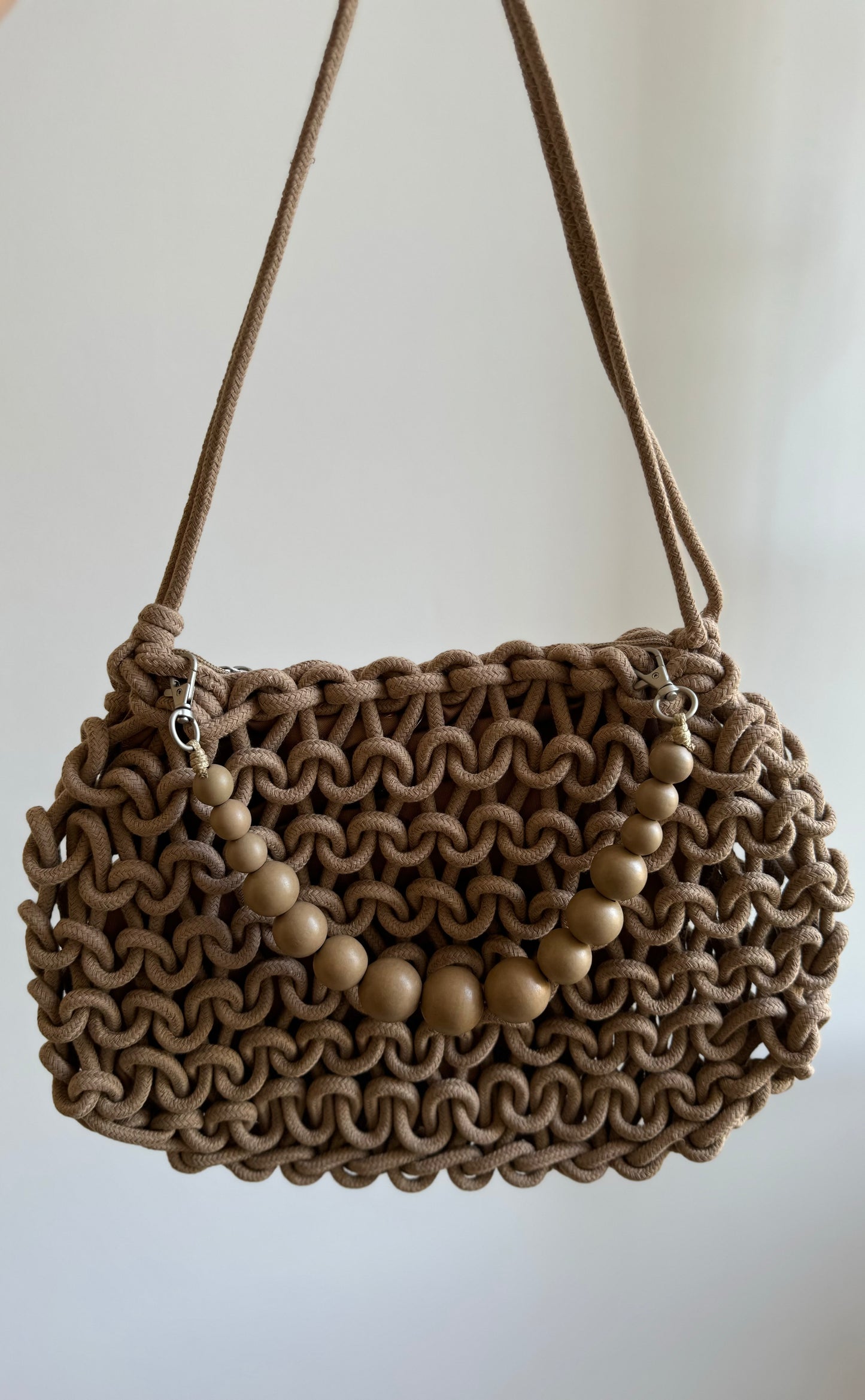 Sac bohème en macramé couleur marron