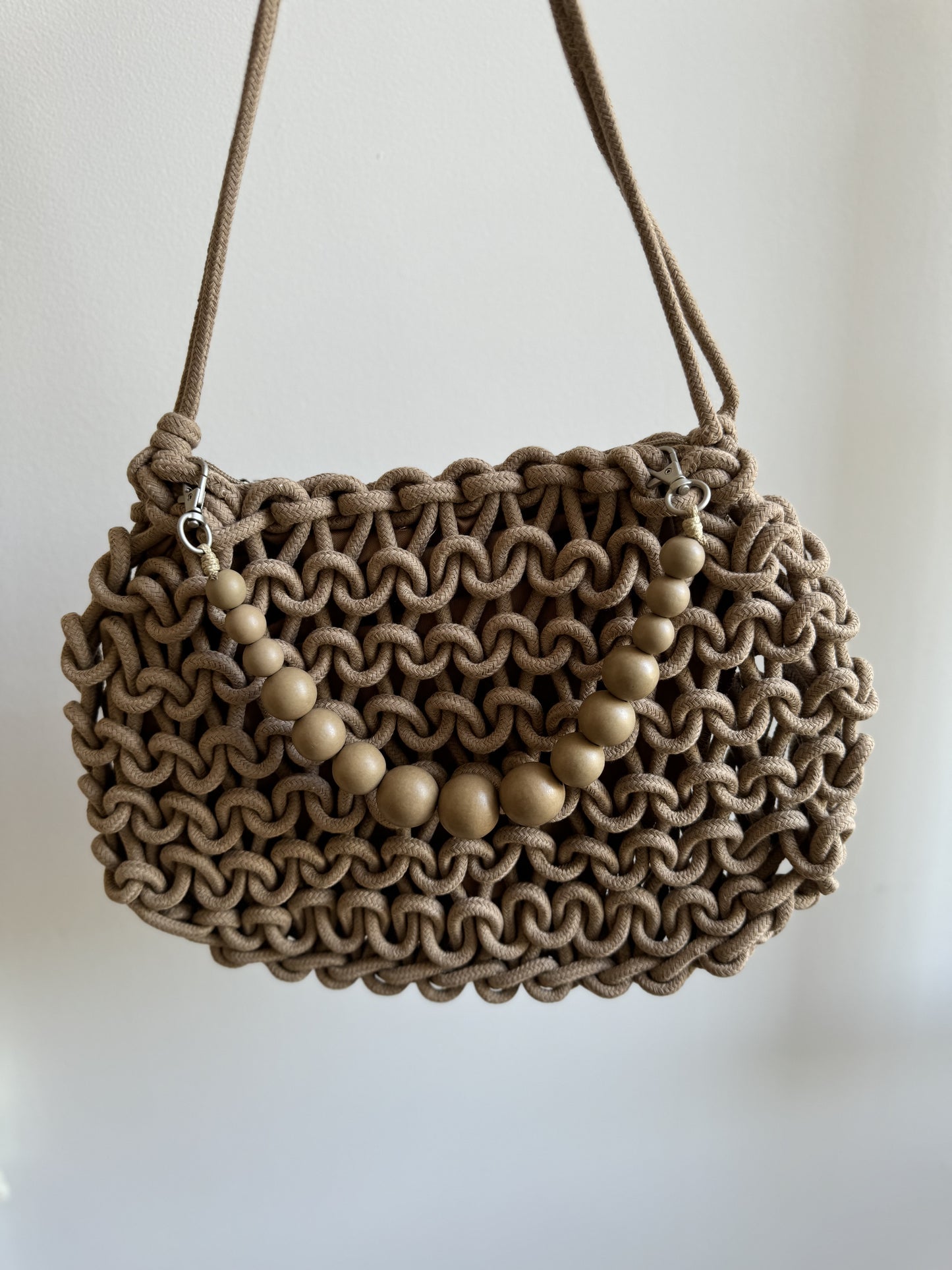 Sac bohème en macramé couleur marron