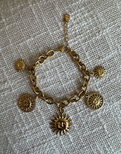 Bracelet à breloques soleil bohème