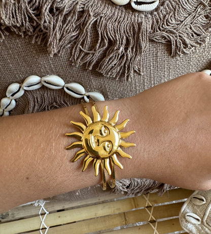 Bracelet jonc avec soleil bohème